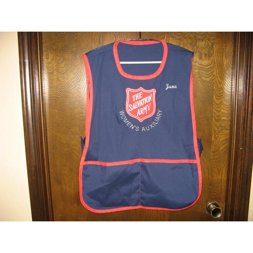 Salvation Army Womens Auxiliary Apron Smock Unifrom USA Thrift Store Logo Patch